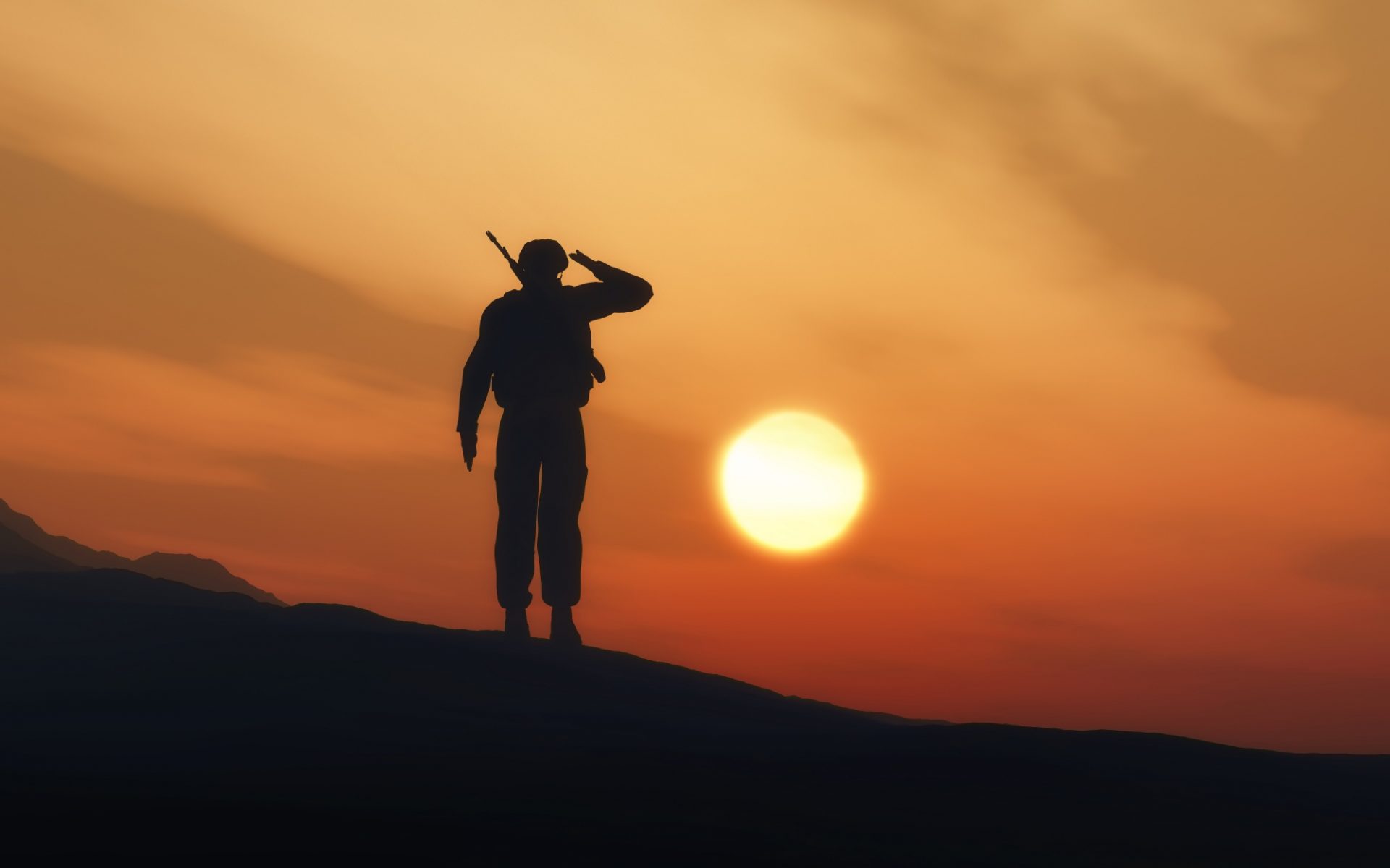 военный солдат солнце