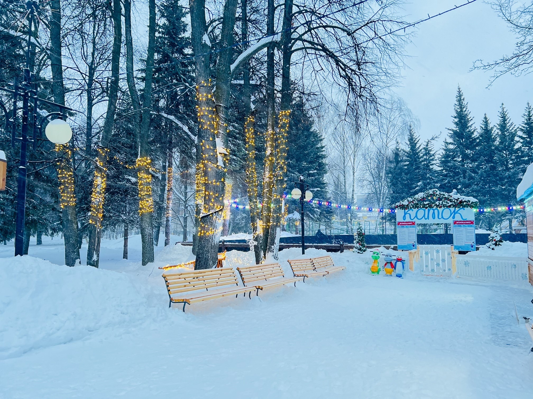 Каток в Центральном парке Йошкар-Олы работает последний день